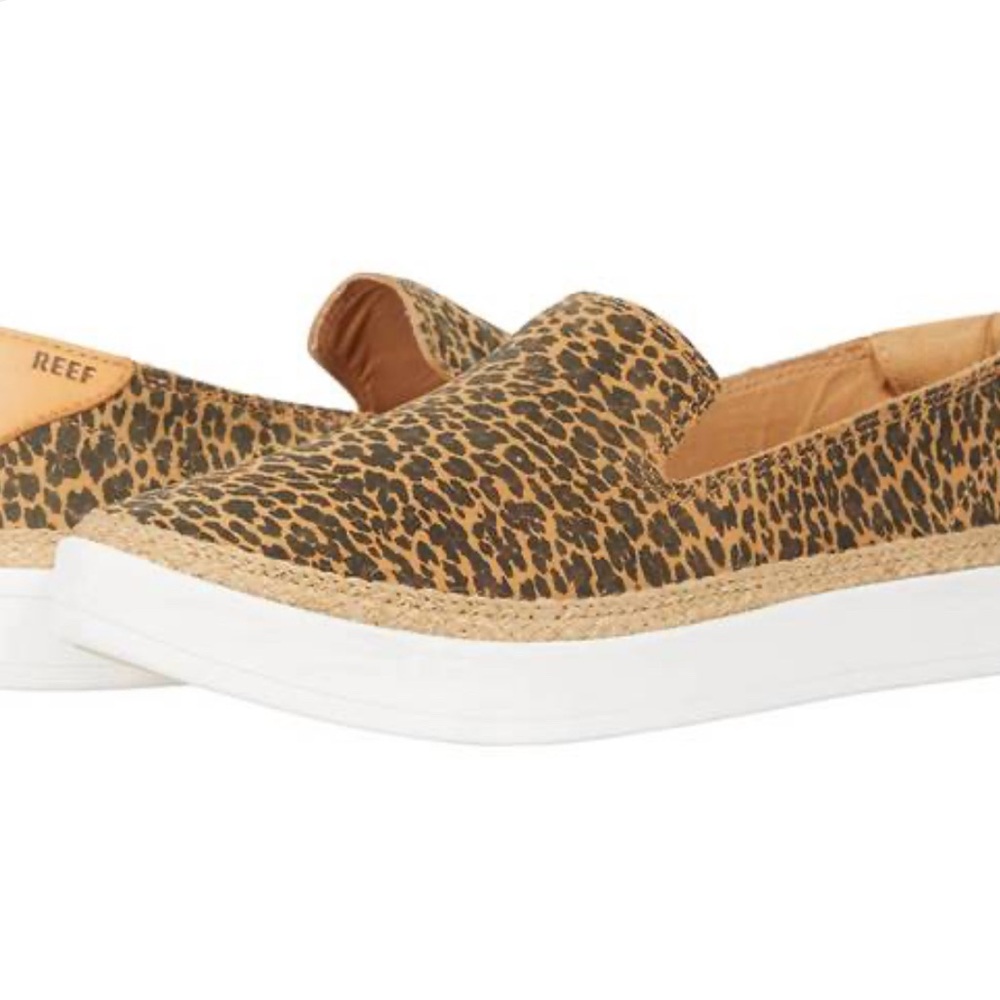 Reef Women's Tan Leopard Slip-On Loafers